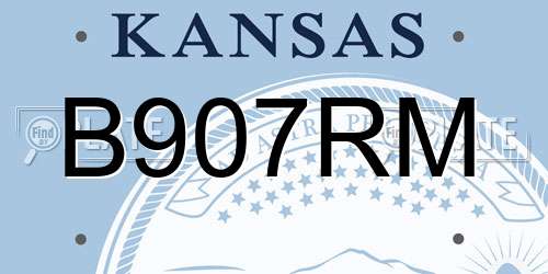 B907RM Kansas License Plate