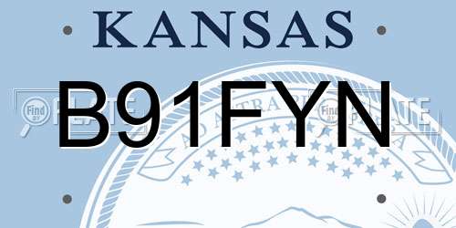 B91FYN Kansas License Plate