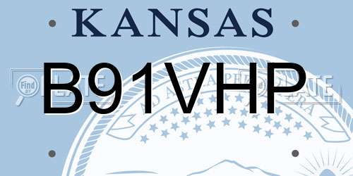 B91VHP Kansas License Plate