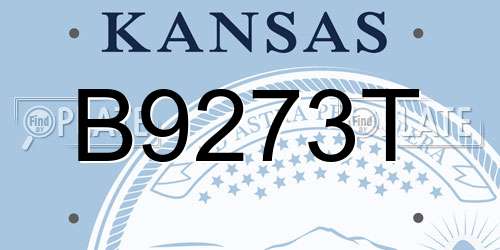 B9273T Kansas License Plate