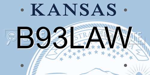 B93LAW Kansas License Plate