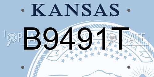 B9491T Kansas License Plate