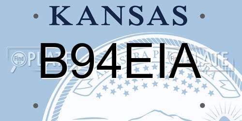 B94EIA Kansas License Plate