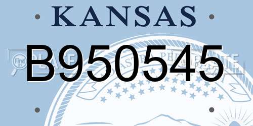 B950545 Kansas License Plate