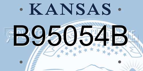 B95054B Kansas License Plate