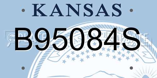B95084S Kansas License Plate