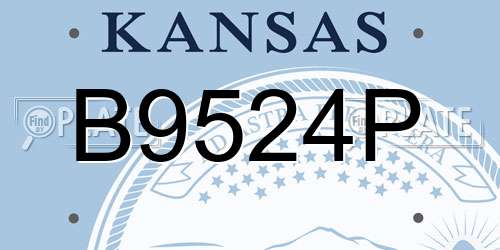 B9524P Kansas License Plate