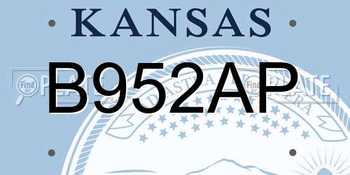 B952AP Kansas License Plate
