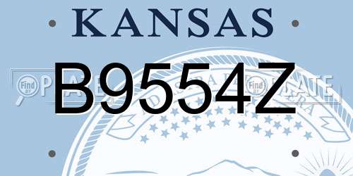B9554Z Kansas License Plate