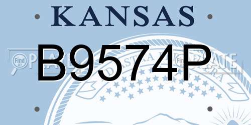 B9574P Kansas License Plate