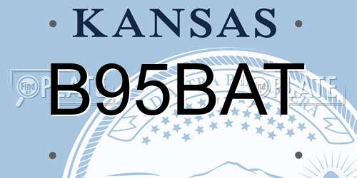 B95BAT Kansas License Plate