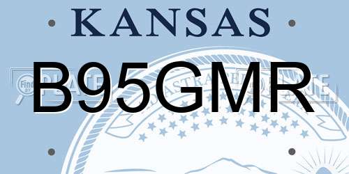 B95GMR Kansas License Plate