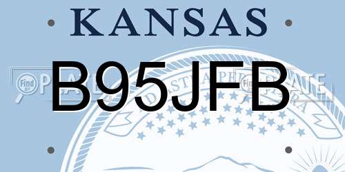 B95JFB Kansas License Plate