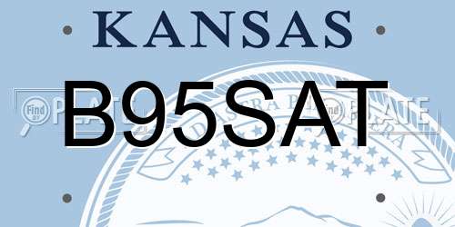 B95SAT Kansas License Plate