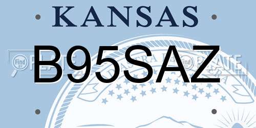 B95SAZ Kansas License Plate