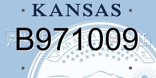 B971009 Kansas License Plate