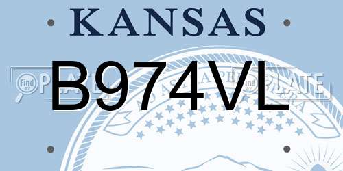 B974VL Kansas License Plate