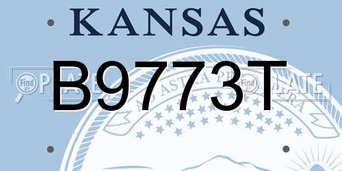 B9773T Kansas License Plate