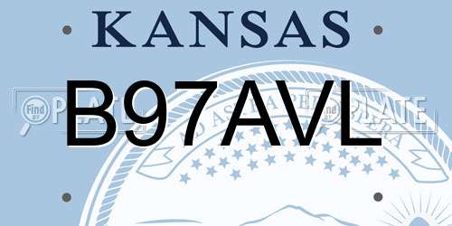B97AVL Kansas License Plate