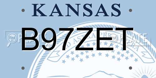 B97ZET Kansas License Plate