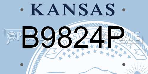 B9824P Kansas License Plate