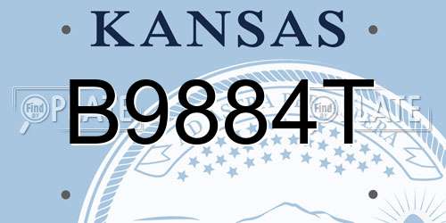 B9884T Kansas License Plate