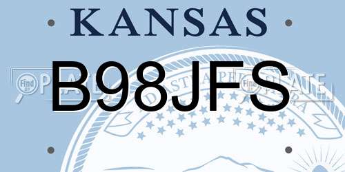 B98JFS Kansas License Plate
