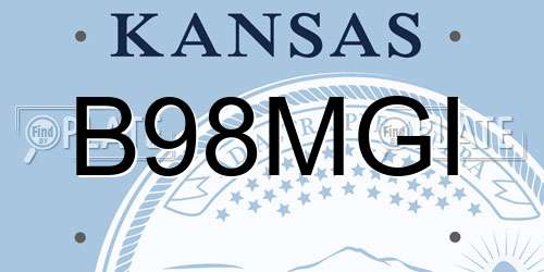 B98MGI Kansas License Plate