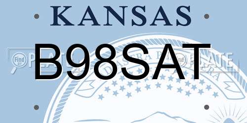 B98SAT Kansas License Plate