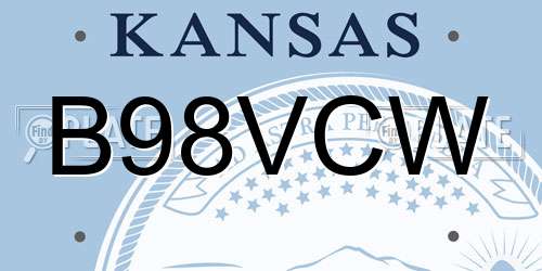 B98VCW Kansas License Plate