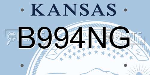 B994NG Kansas License Plate