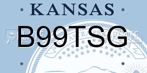 B99TSG Kansas License Plate