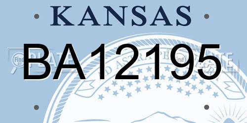BA12195 Kansas License Plate
