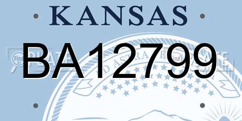 BA12799 Kansas License Plate