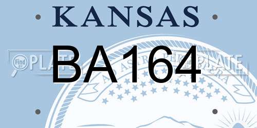 BA164 Kansas License Plate