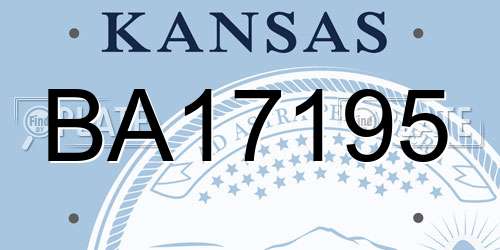 BA17195 Kansas License Plate