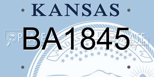 BA1845 Kansas License Plate