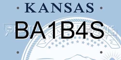 BA1B4S Kansas License Plate