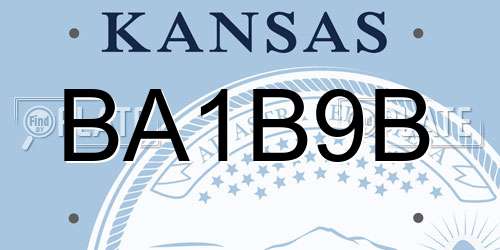 BA1B9B Kansas License Plate