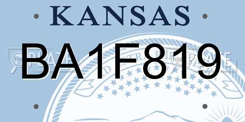 BA1F819 Kansas License Plate