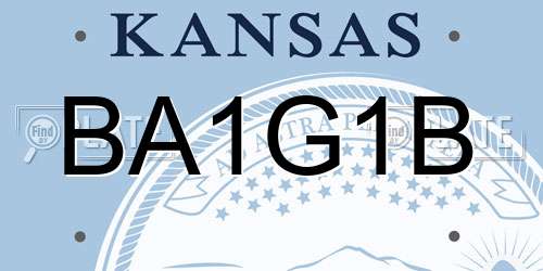 BA1G1B Kansas License Plate