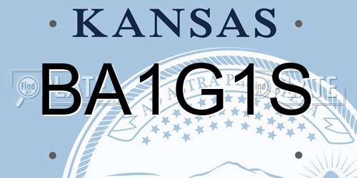 BA1G1S Kansas License Plate