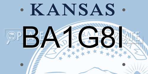BA1G8I Kansas License Plate