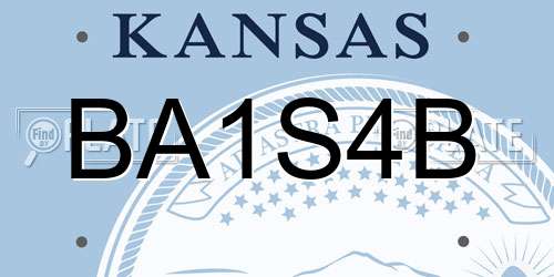 BA1S4B Kansas License Plate
