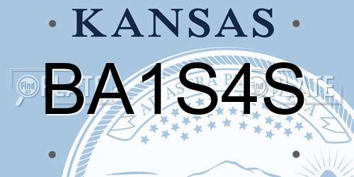 BA1S4S Kansas License Plate