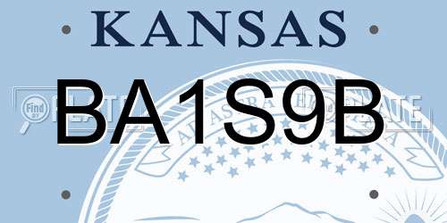 BA1S9B Kansas License Plate