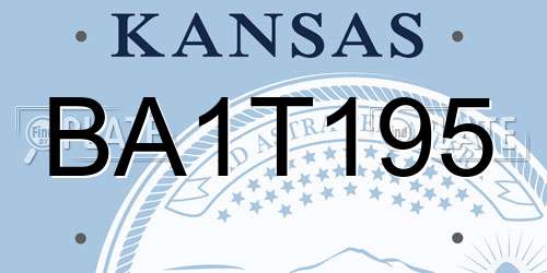 BA1T195 Kansas License Plate