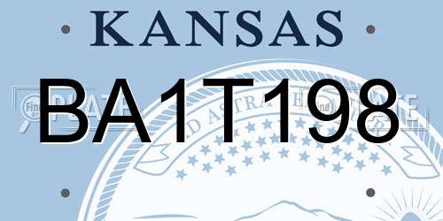 BA1T198 Kansas License Plate