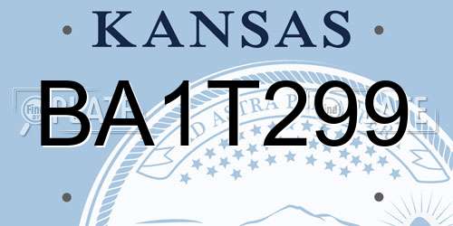 BA1T299 Kansas License Plate
