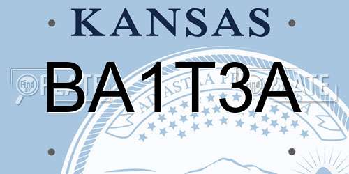 BA1T3A Kansas License Plate